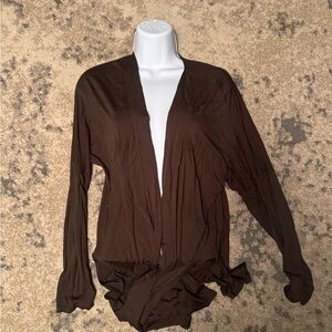 Emma’s Closet Brown Open Front Cardigan